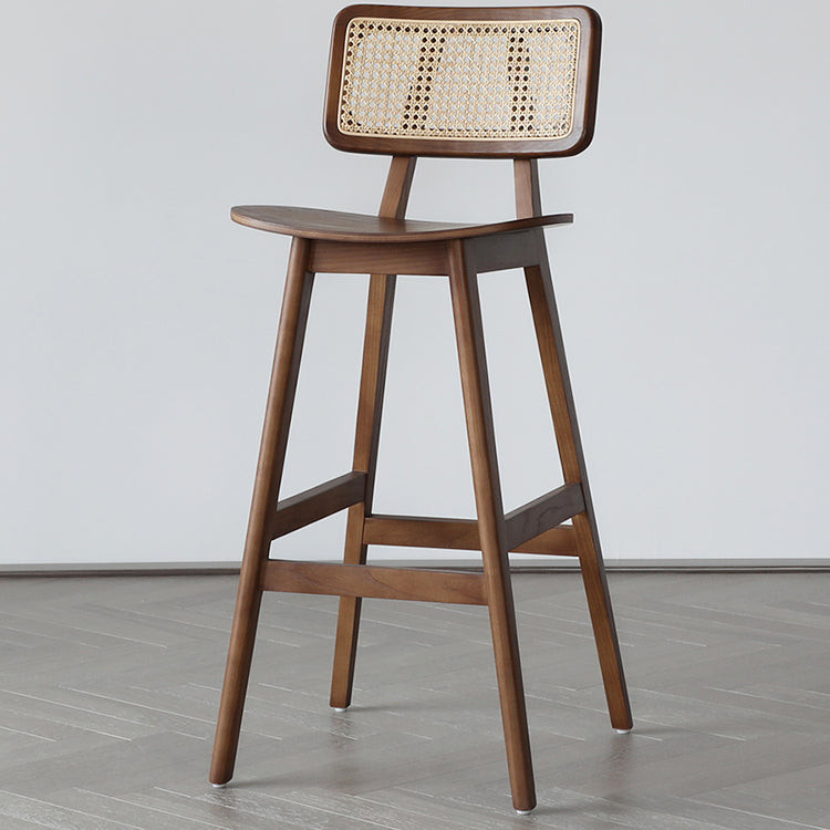 Solid Wood Bar Stool Modern Backrest Counter Stool for Bristol