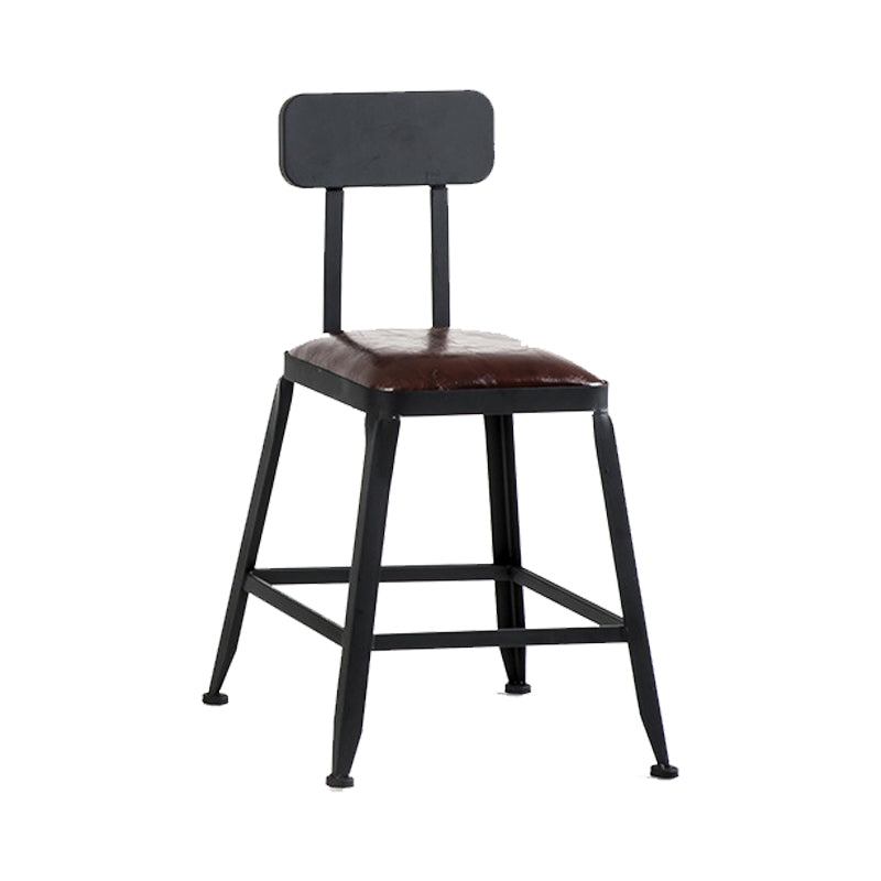 Contemporary Armless Dining Stool Metal Bar Stool with Footrest