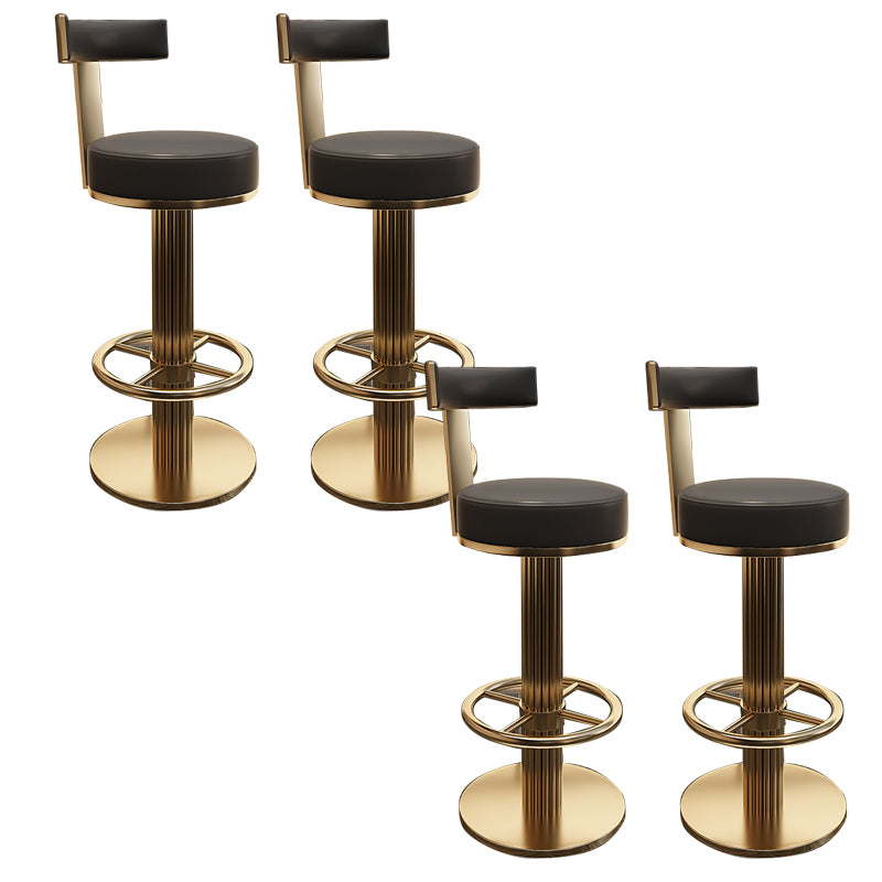 Glam Leather Bar Stool Adjustable Gold Base Counter Stool for Bristol