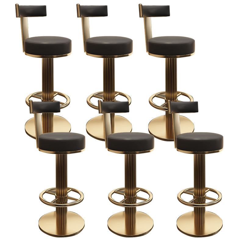 Glam Leather Bar Stool Adjustable Gold Base Counter Stool for Bristol
