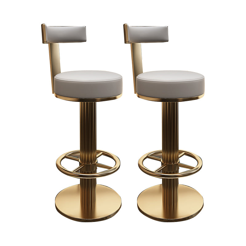 Glam Leather Bar Stool Adjustable Gold Base Counter Stool for Bristol