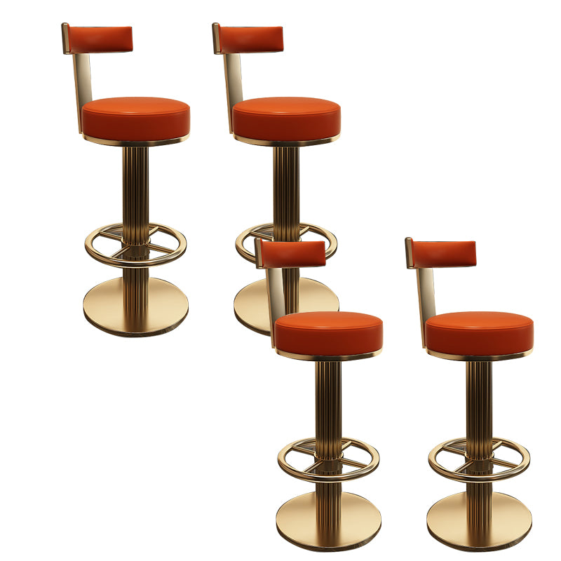 Glam Leather Bar Stool Adjustable Gold Base Counter Stool for Bristol