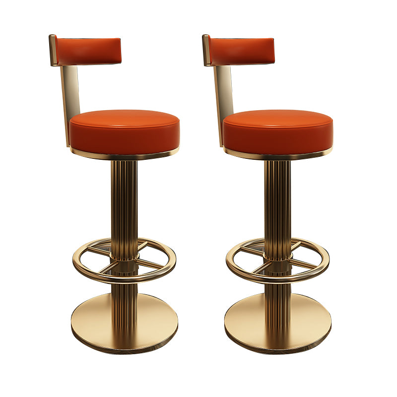 Glam Leather Bar Stool Adjustable Gold Base Counter Stool for Bristol