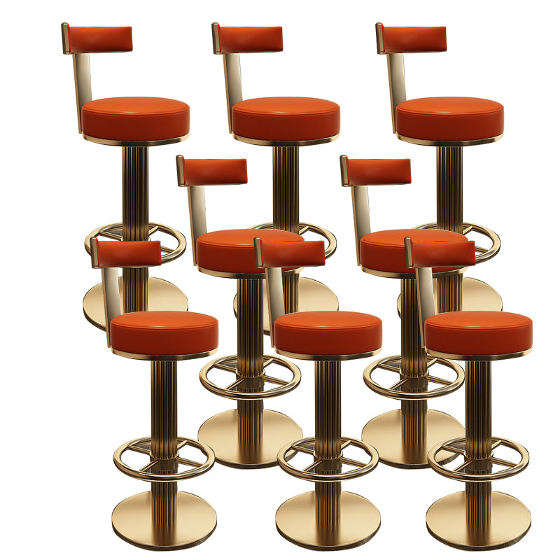 Glam Leather Bar Stool Adjustable Gold Base Counter Stool for Bristol