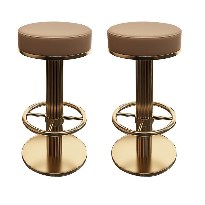Glam Leather Bar Stool Adjustable Gold Base Counter Stool for Bristol