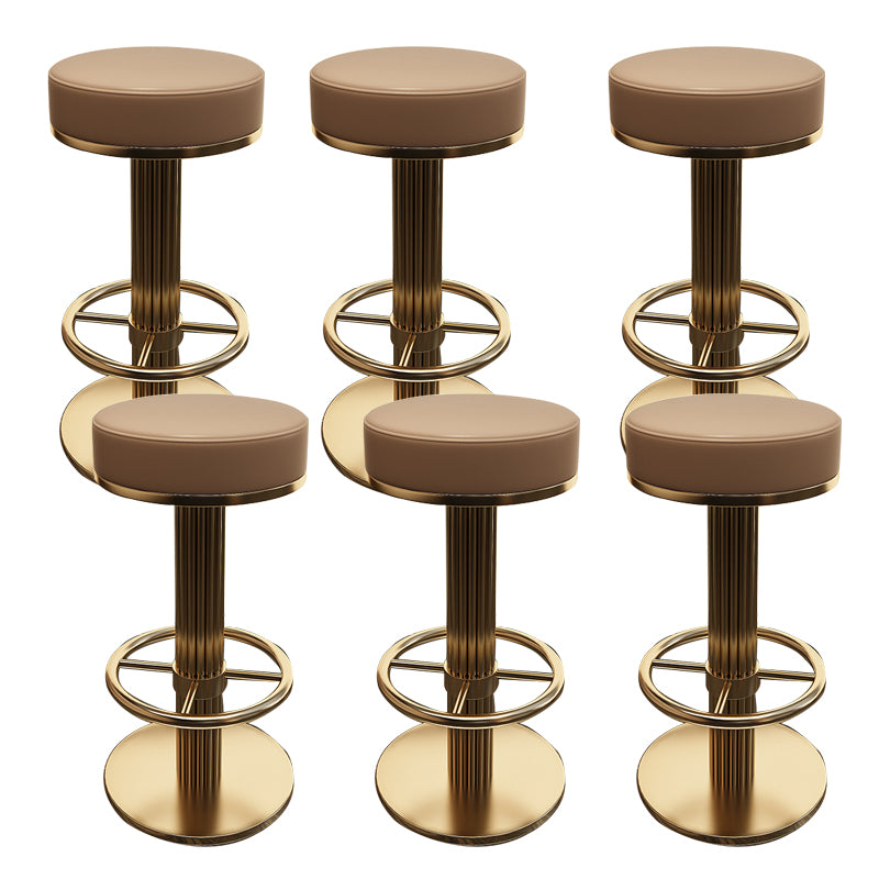 Glam Leather Bar Stool Adjustable Gold Base Counter Stool for Bristol