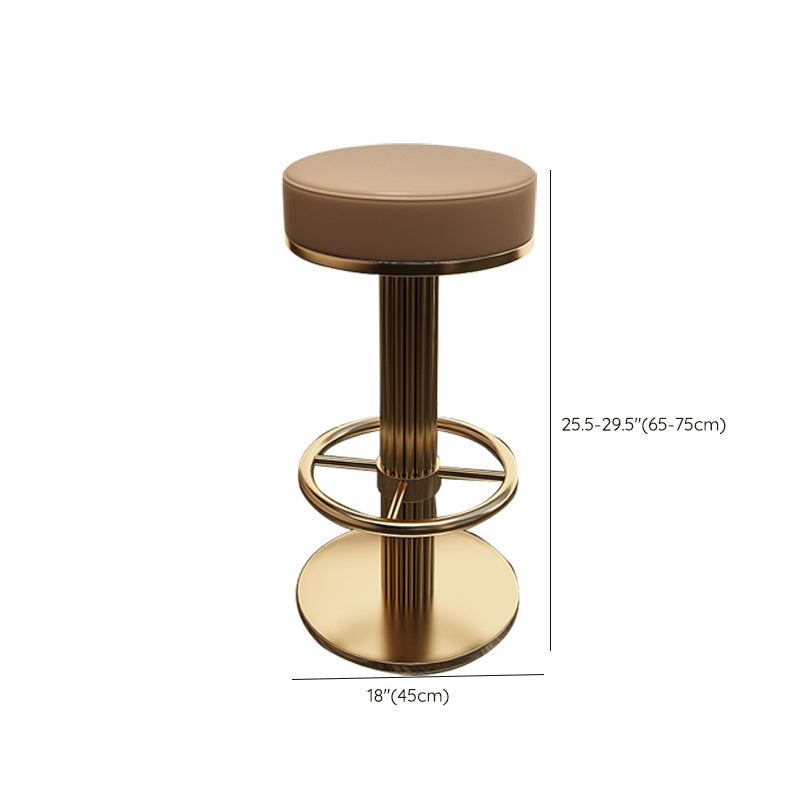 Glam Leather Bar Stool Adjustable Gold Base Counter Stool for Bristol
