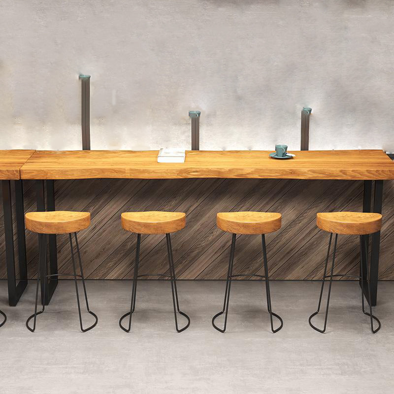 Contemporary Backless Barstools Contoured Seat Bar Stools with Metal Legs