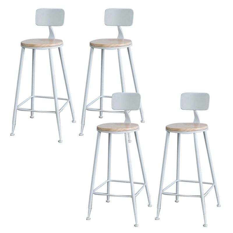 Contemporary Low Back Barstools Round Bar Stool with Footrest