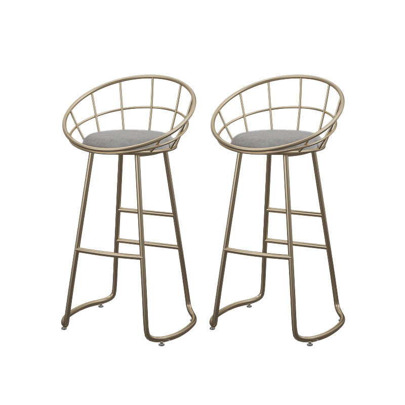 Contemporary Round Barstools Armless Bar Stool with Footrest