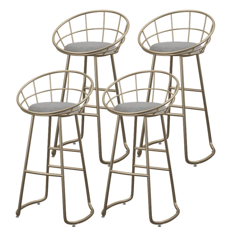 Contemporary Round Barstools Armless Bar Stool with Footrest