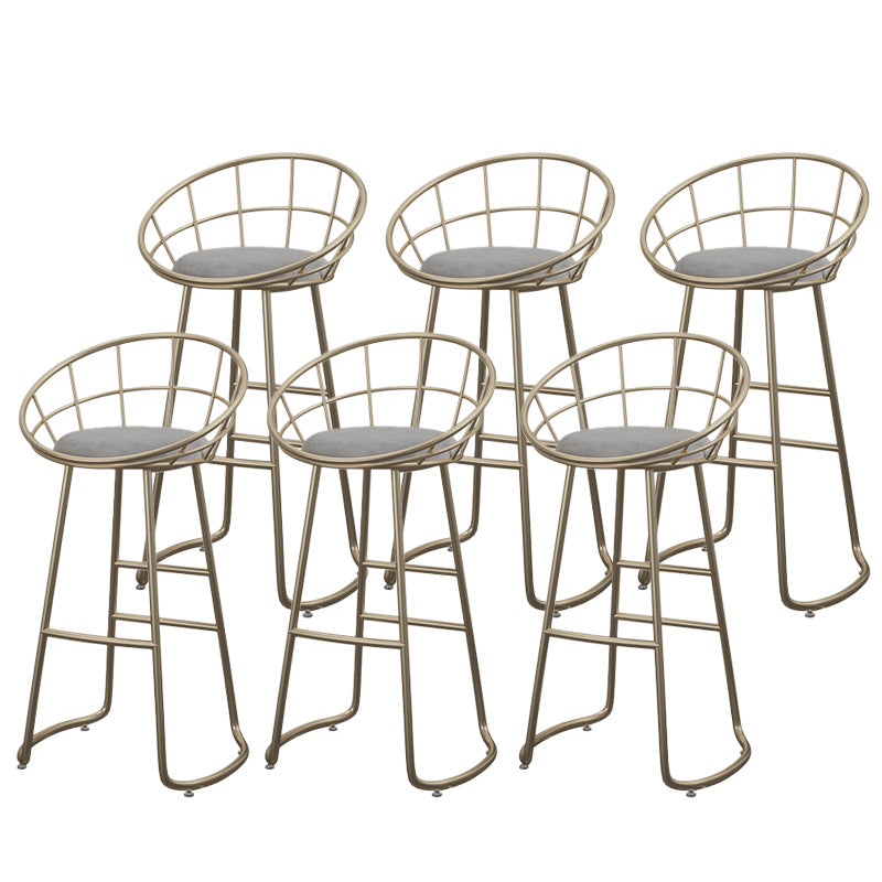 Contemporary Round Barstools Armless Bar Stool with Footrest