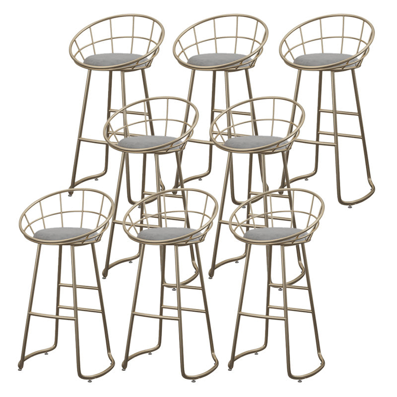 Contemporary Round Barstools Armless Bar Stool with Footrest