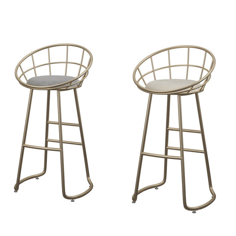 Contemporary Round Barstools Armless Bar Stool with Footrest