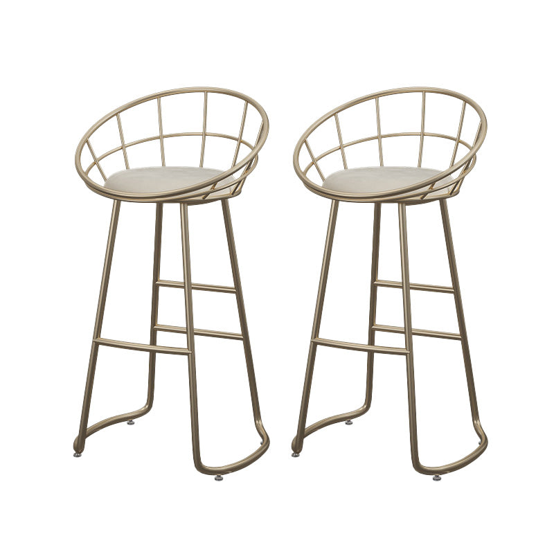 Contemporary Round Barstools Armless Bar Stool with Footrest