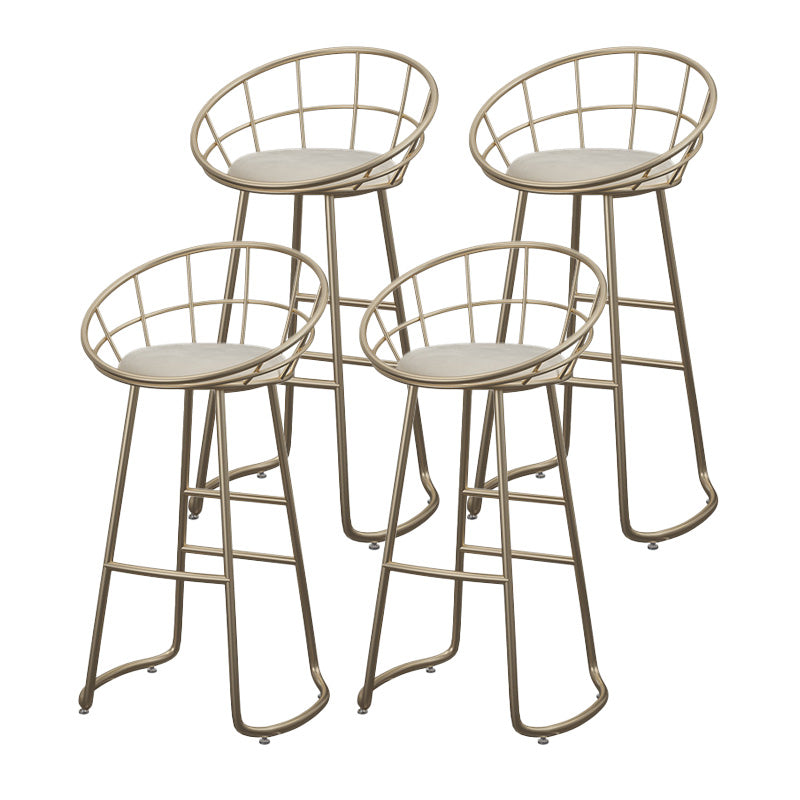 Contemporary Round Barstools Armless Bar Stool with Footrest