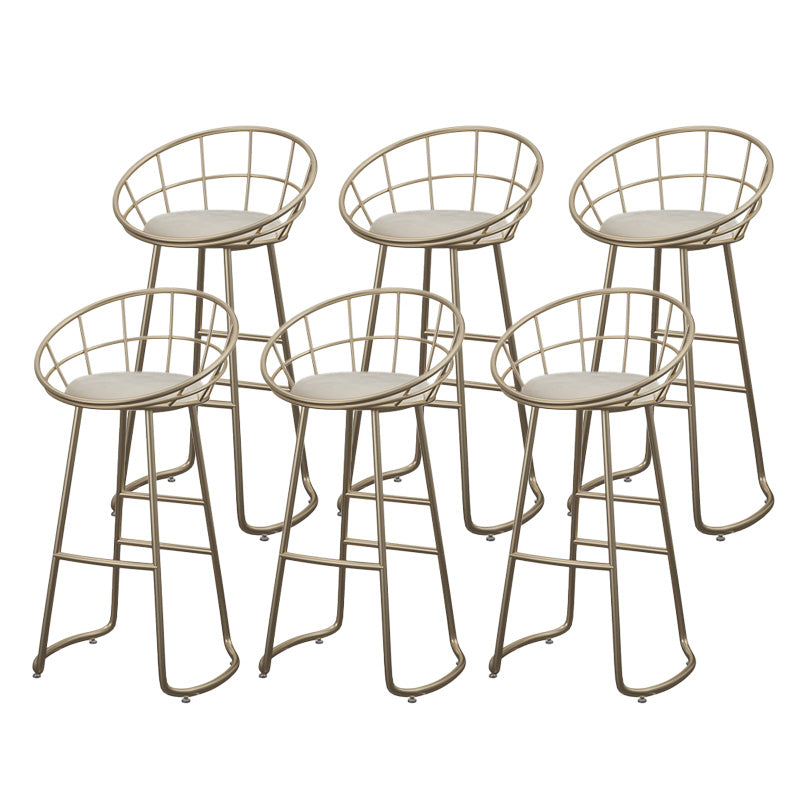Contemporary Round Barstools Armless Bar Stool with Footrest