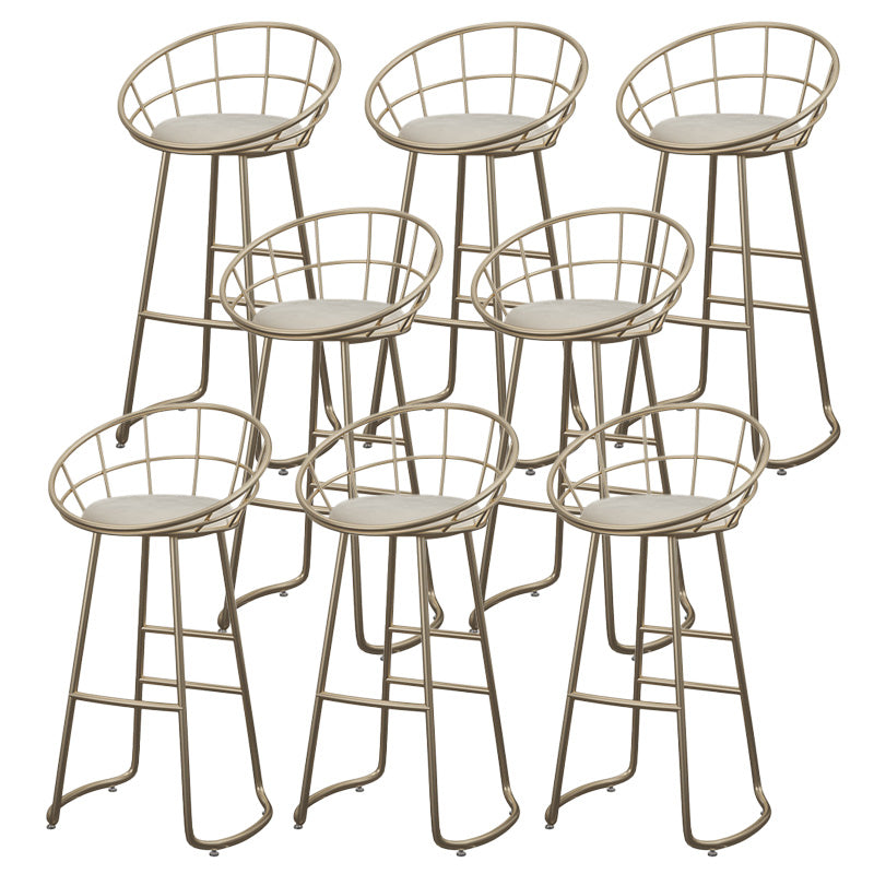 Contemporary Round Barstools Armless Bar Stool with Footrest