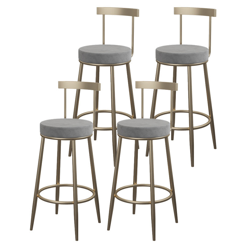 Contemporary Round Barstools Armless Bar Stool with Footrest