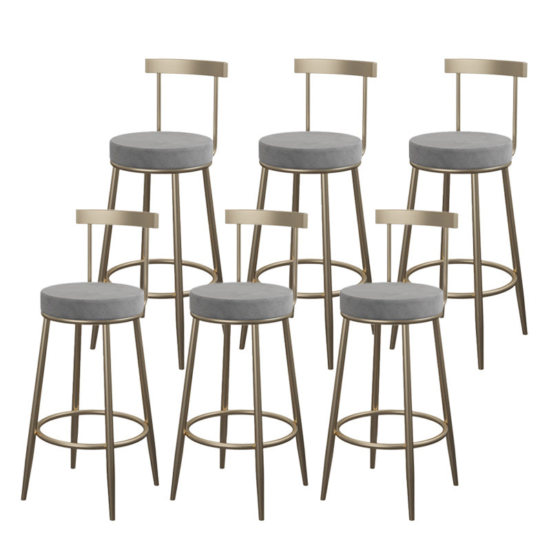 Contemporary Round Barstools Armless Bar Stool with Footrest