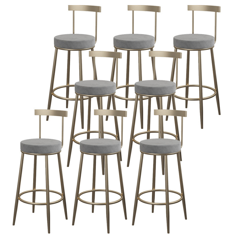 Contemporary Round Barstools Armless Bar Stool with Footrest