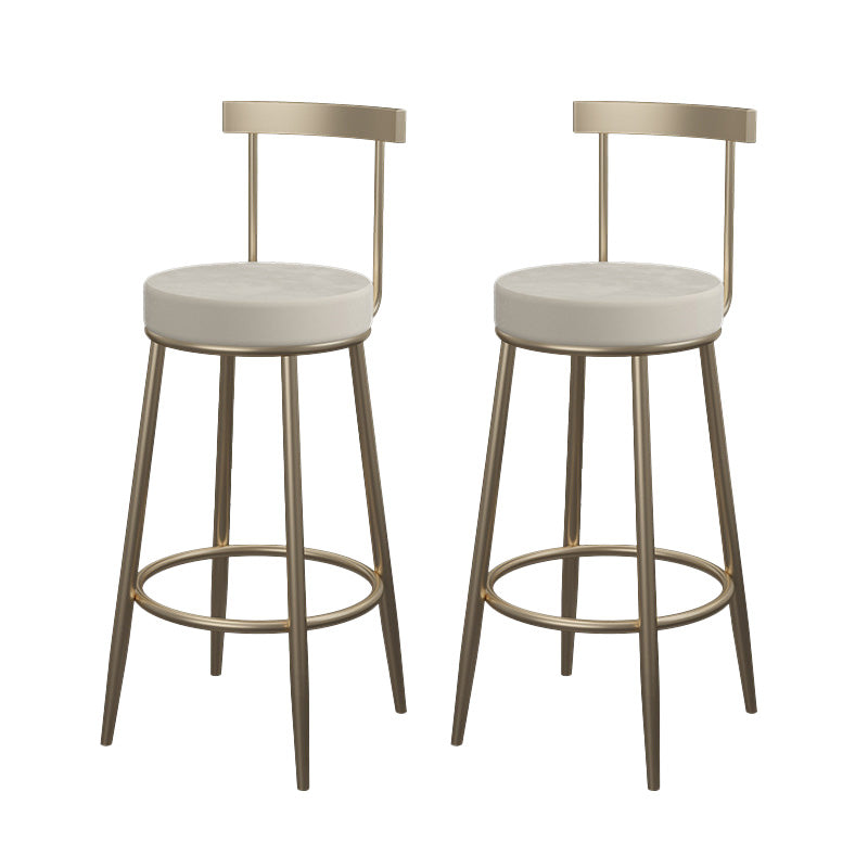 Contemporary Round Barstools Armless Bar Stool with Footrest