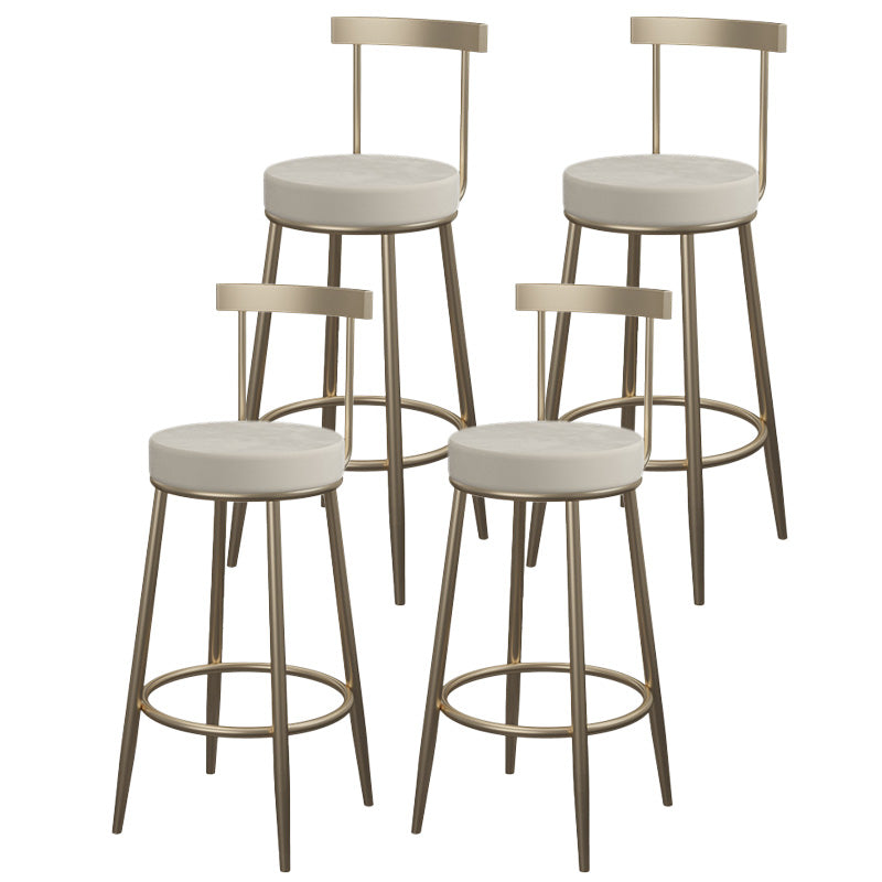Contemporary Round Barstools Armless Bar Stool with Footrest