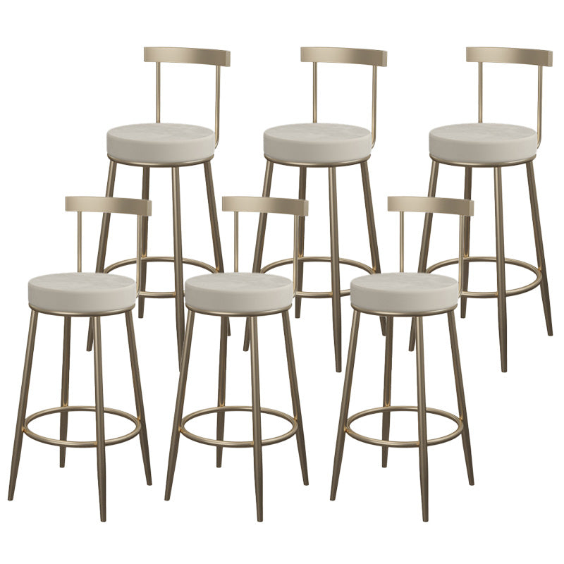 Contemporary Round Barstools Armless Bar Stool with Footrest