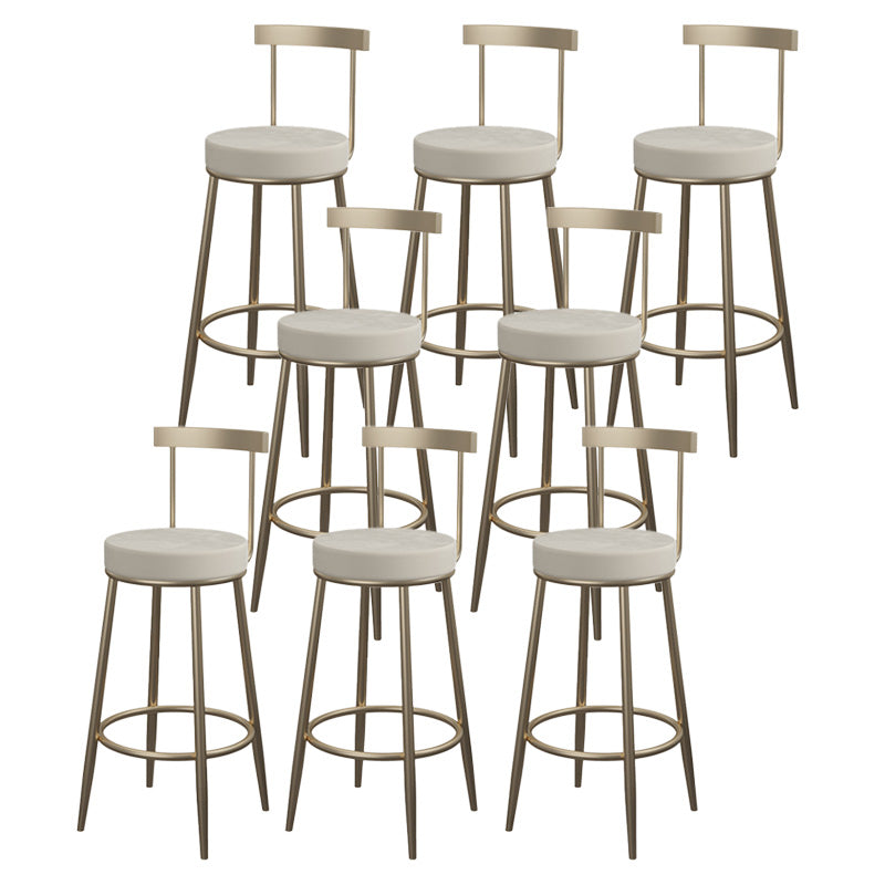 Contemporary Round Barstools Armless Bar Stool with Footrest