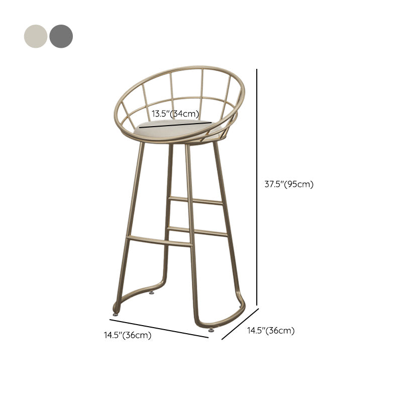 Contemporary Round Barstools Armless Bar Stool with Footrest