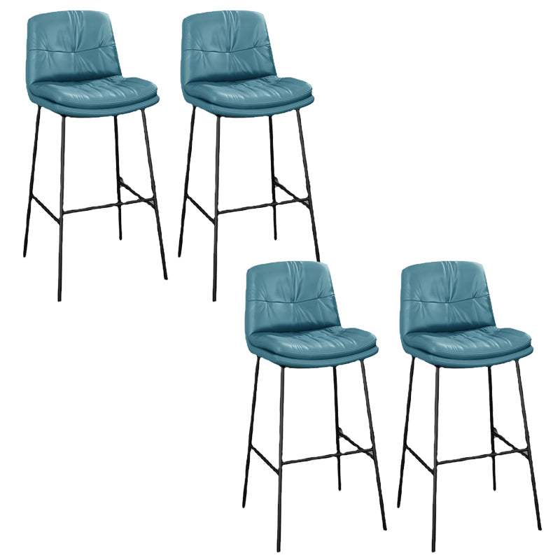 Contemporary Barstools Faux Leather Bar Stool with Metal Legs