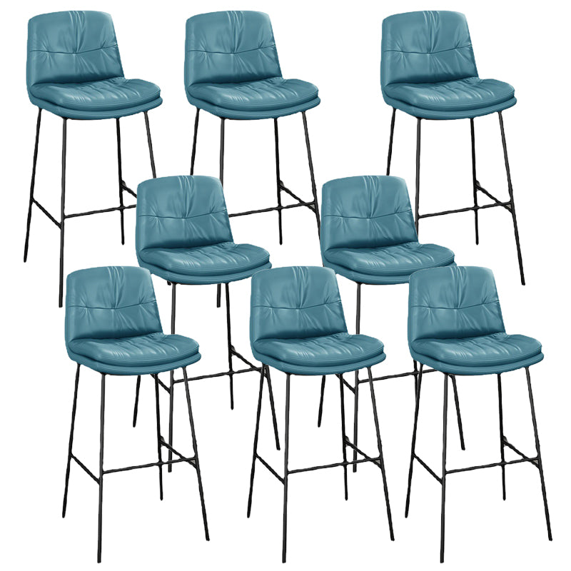 Contemporary Barstools Faux Leather Bar Stool with Metal Legs