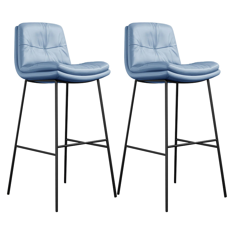 Contemporary Barstools Faux Leather Bar Stool with Metal Legs