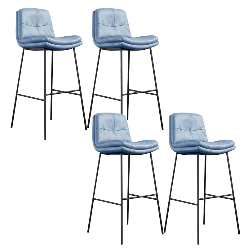 Contemporary Barstools Faux Leather Bar Stool with Metal Legs