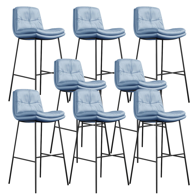Contemporary Barstools Faux Leather Bar Stool with Metal Legs