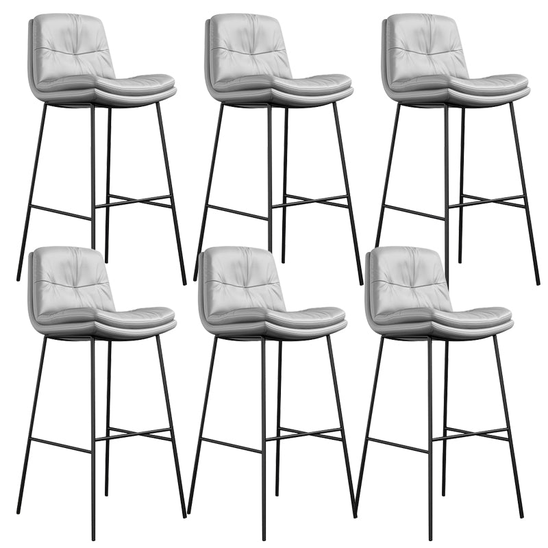 Contemporary Barstools Faux Leather Bar Stool with Metal Legs