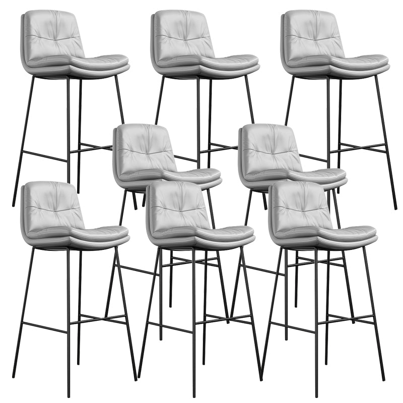 Contemporary Barstools Faux Leather Bar Stool with Metal Legs