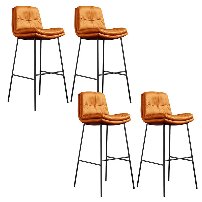 Contemporary Barstools Faux Leather Bar Stool with Metal Legs
