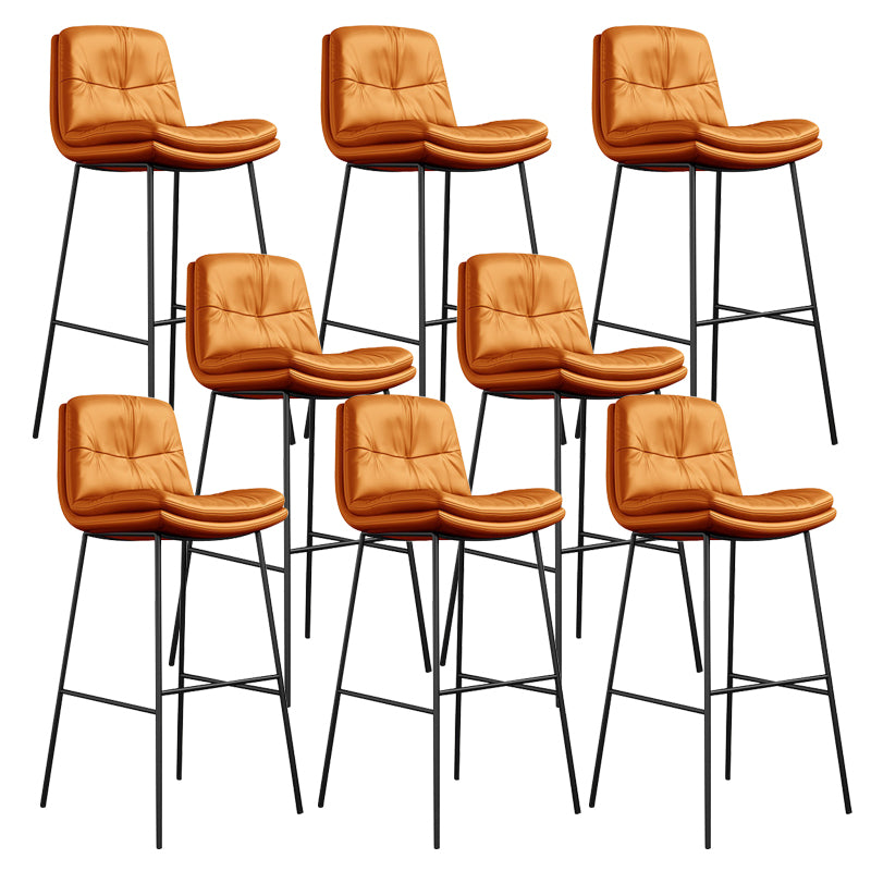 Contemporary Barstools Faux Leather Bar Stool with Metal Legs