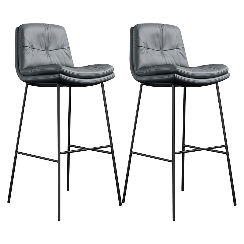 Contemporary Barstools Faux Leather Bar Stool with Metal Legs