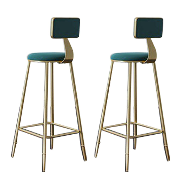 Contemporary Low Back Barstools Round Bar Stool with Metal Legs