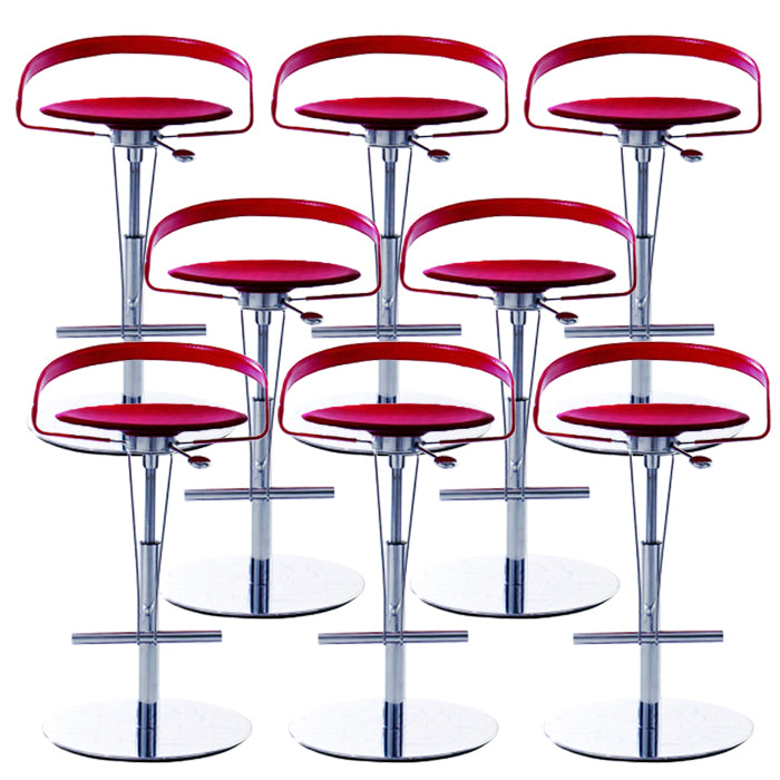 Industrial Leather Bar Stool Low Back Adjustable Counter Stool for Bristol