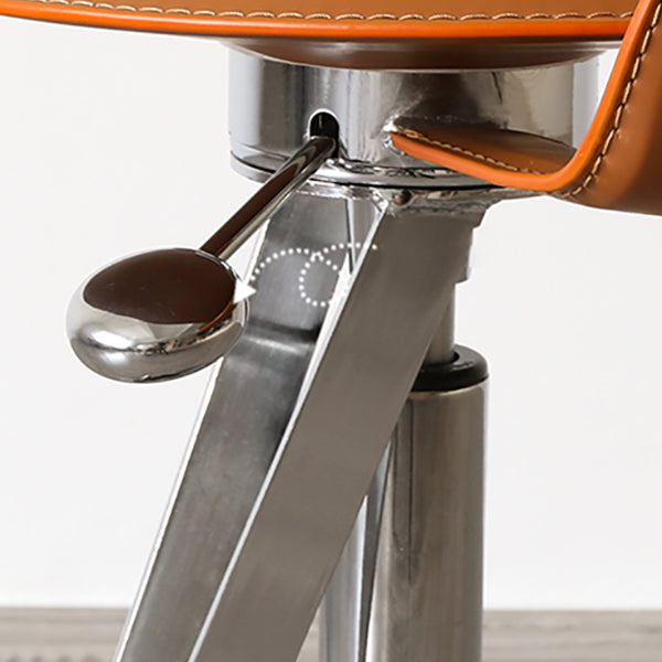 Industrial Leather Bar Stool Low Back Adjustable Counter Stool for Bristol