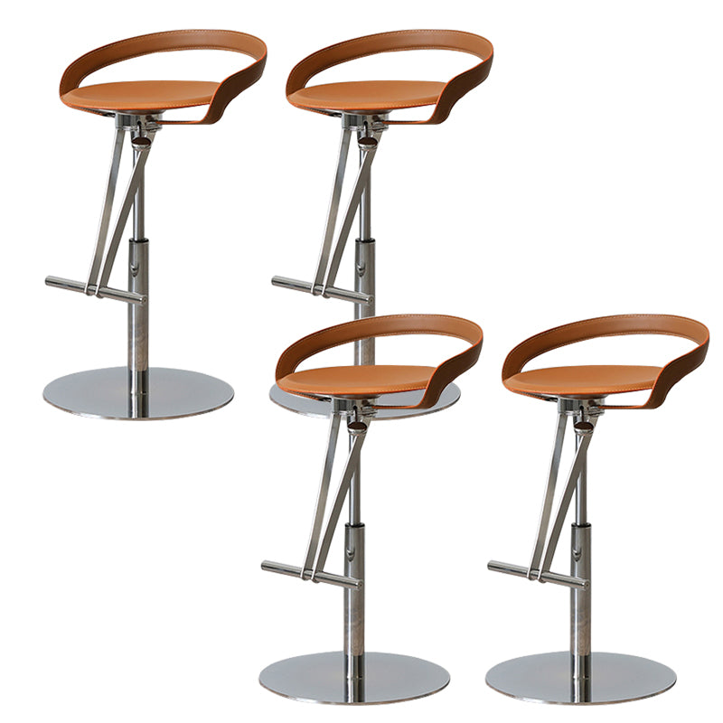Industrial Leather Bar Stool Low Back Adjustable Counter Stool for Bristol