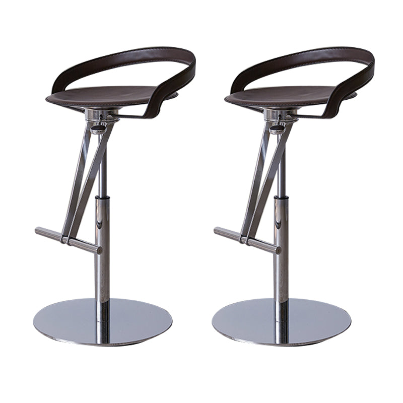 Industrial Leather Bar Stool Low Back Adjustable Counter Stool for Bristol