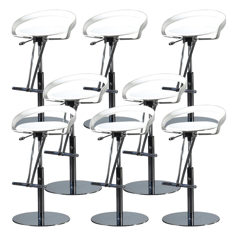 Industrial Leather Bar Stool Low Back Adjustable Counter Stool for Bristol