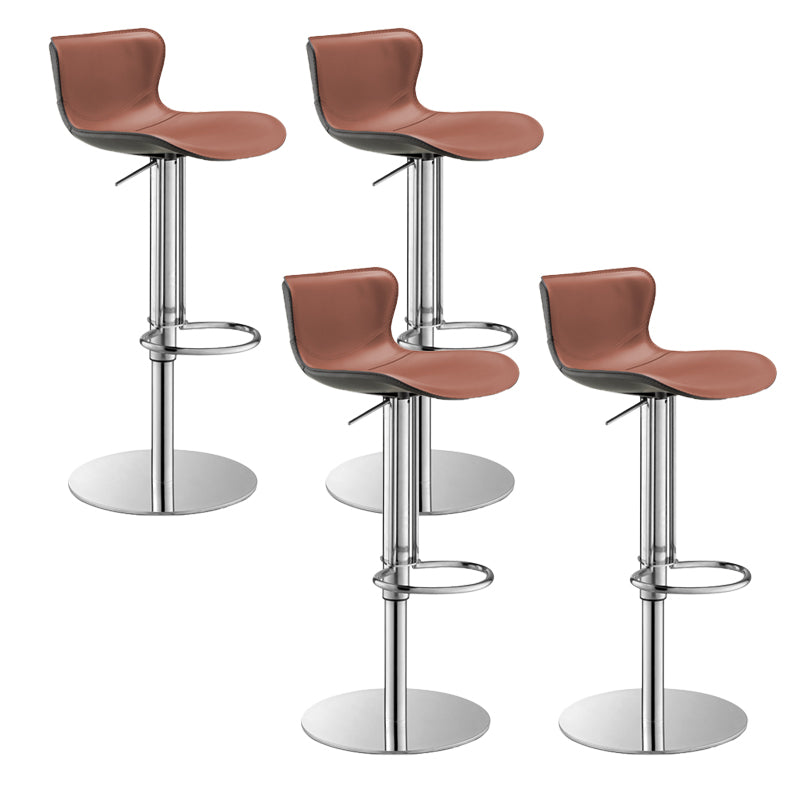 Leather Adjustable Bar Stool Glam Backrest Counter Stool for Bristol