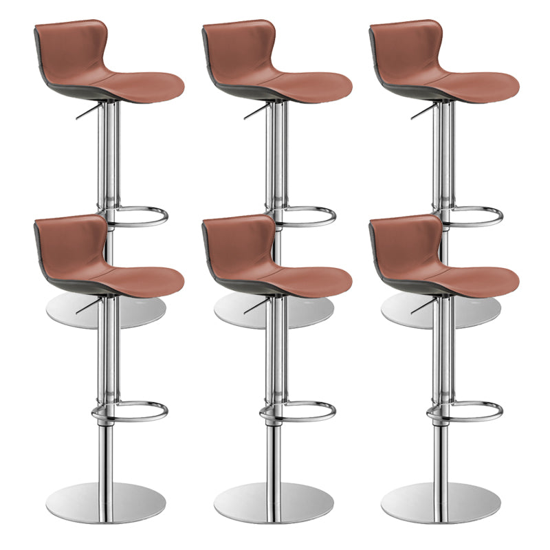 Leather Adjustable Bar Stool Glam Backrest Counter Stool for Bristol