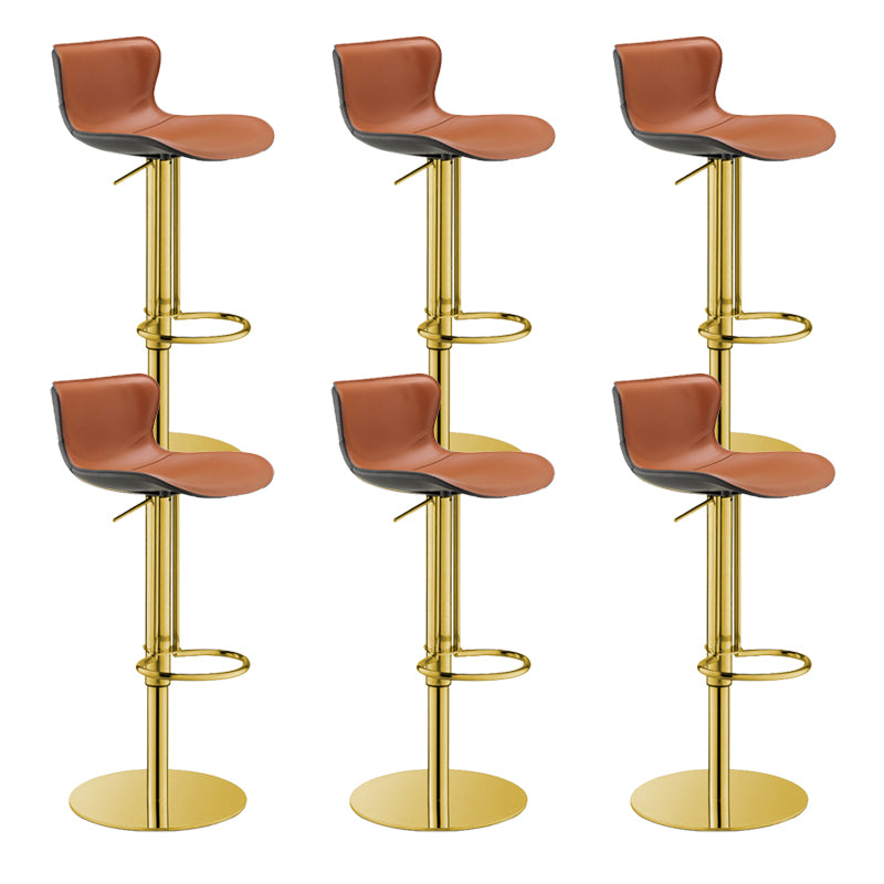 Leather Adjustable Bar Stool Glam Backrest Counter Stool for Bristol