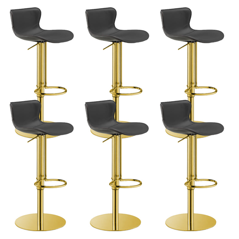 Leather Adjustable Bar Stool Glam Backrest Counter Stool for Bristol
